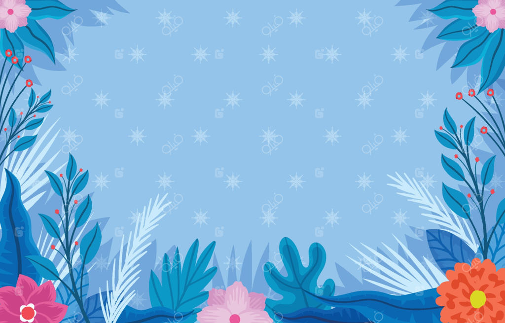 زمینه گلدار زمستانی