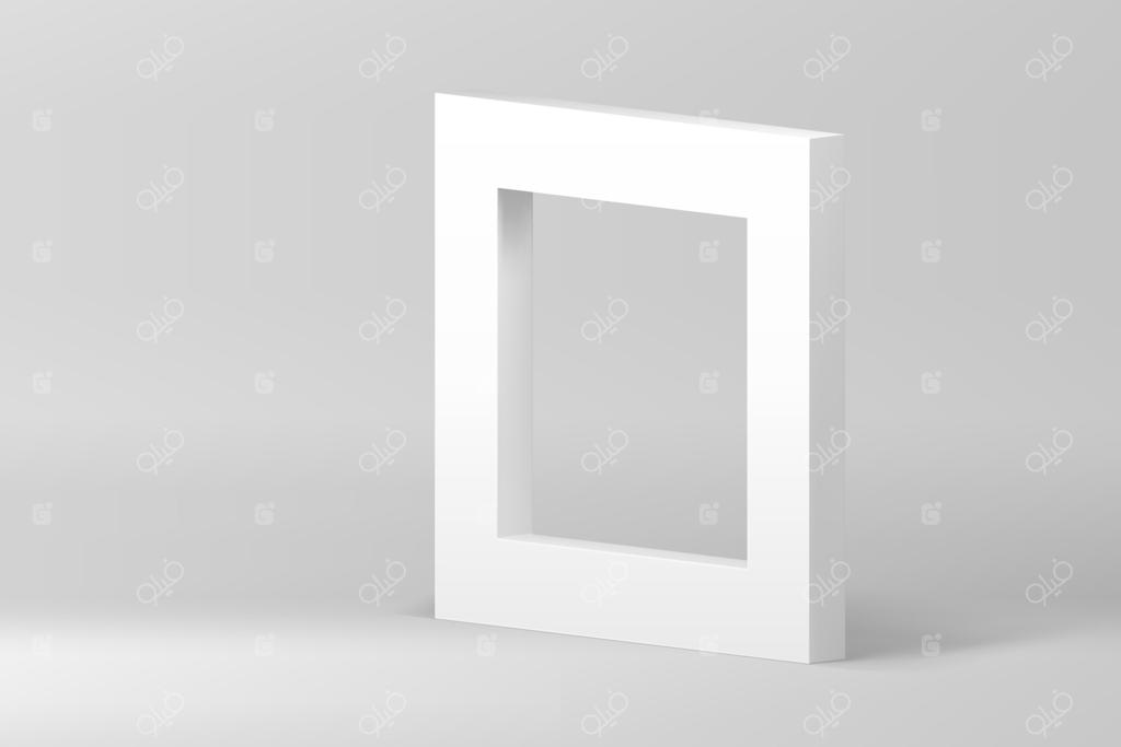 نمایش هندسی با قاب سفید سه‌بعدی و پاستلی برای معرفی محصول تجاری