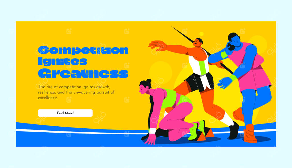 قالب بنر دست‌نویس ورزشکاران