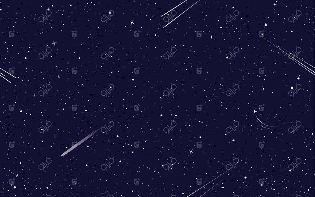 الگوی پس‌زمینه‌ آبی تیره با ستاره‌های بی‌پایان در فضا