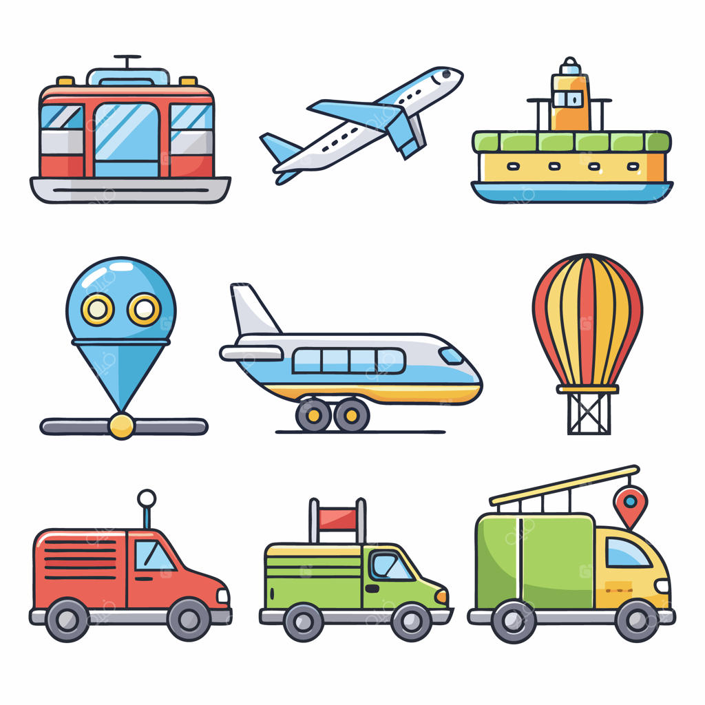 تصویرسازی کارتونی حمل و نقل