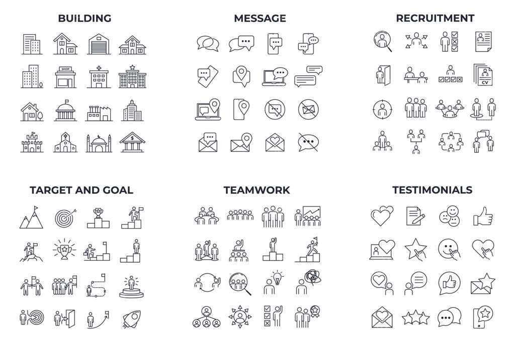 مجموعه بزرگ وکتور آیکون، نماد و قالب لوگو برای طراحی گرافیک و وب