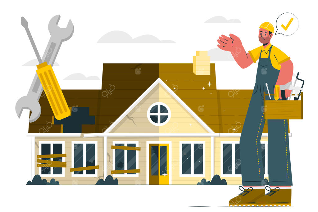 تصویرسازی مفهوم بازسازی خانه