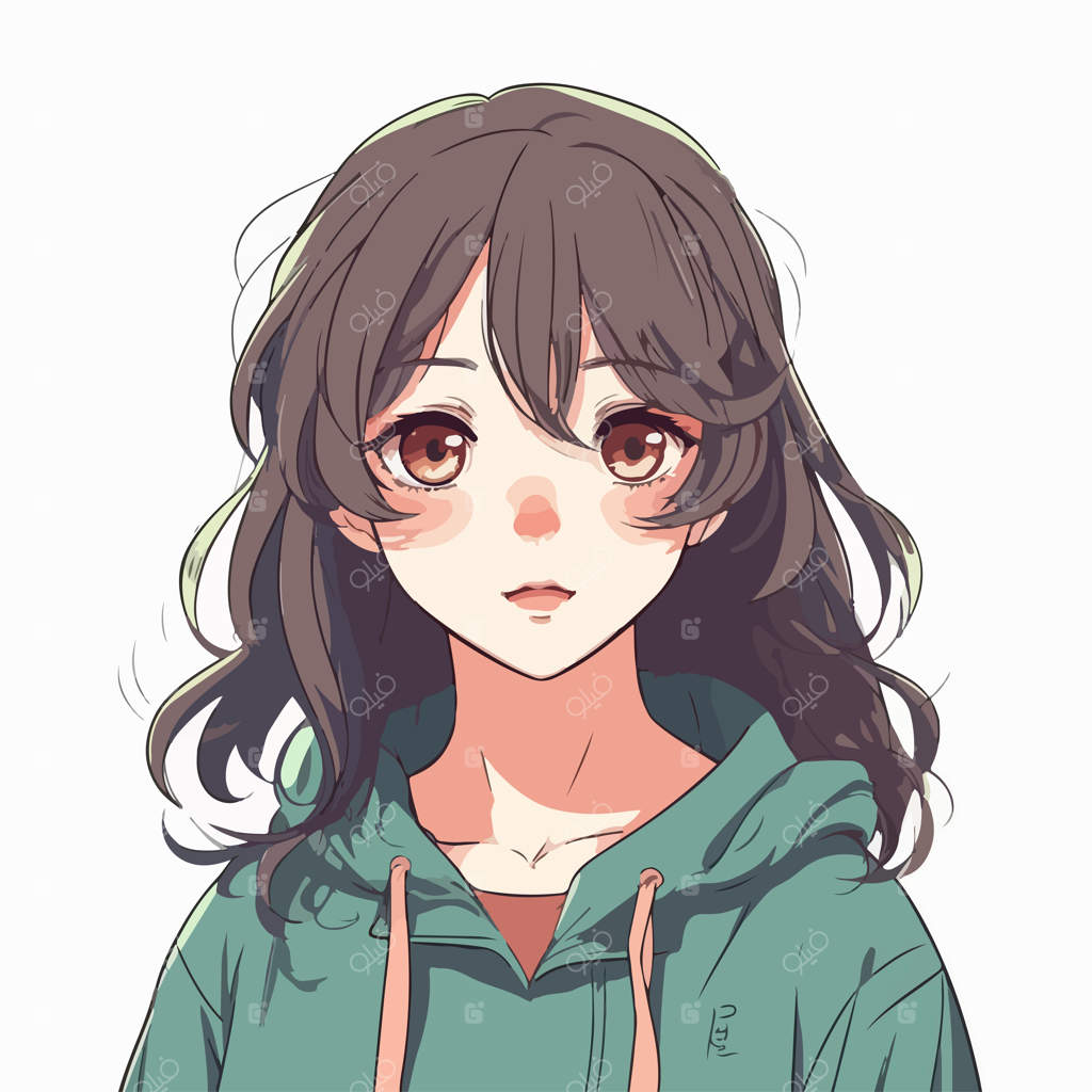 طراحی وکتور شخصیت دختر انیمه‌ای به سبک مانگا