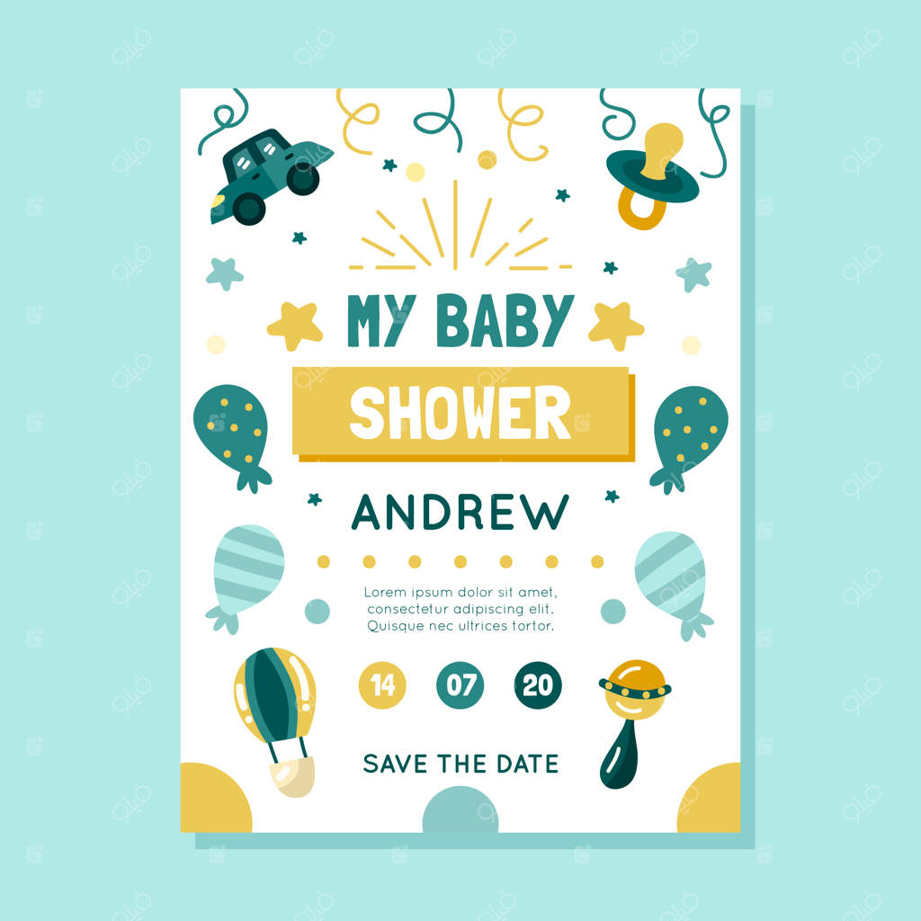 قالب دعوت‌نامه جشن سیسمونی