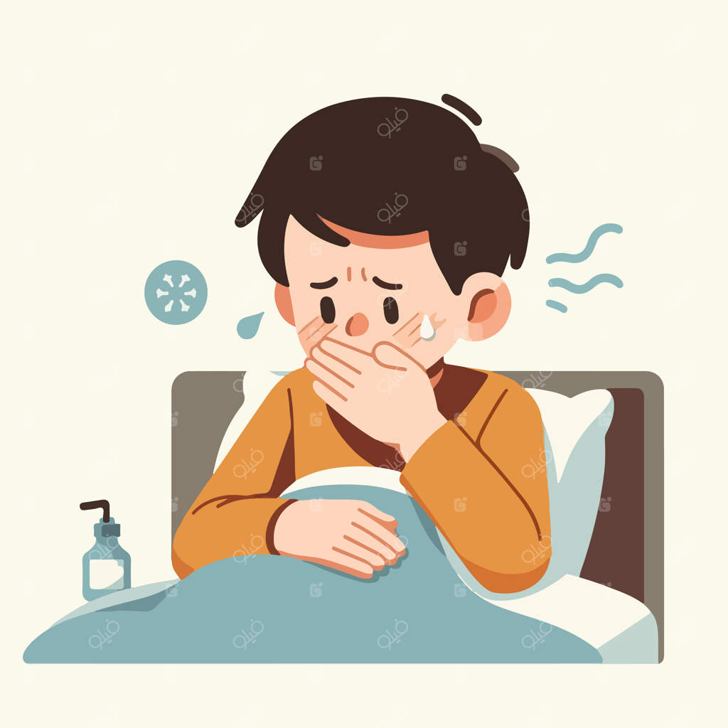 مجموعه‌ای از افراد بیمار با طراحی ساده و تخت