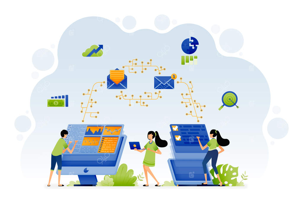 کار را با دسترسی به شبکه و ارتباطات روان‌تر در دفتر و شرکت آسان‌تر کنید طرح برداری می‌تواند برای قالب صفحه فرود، رابط کاربری، اپلیکیشن موبایل، پوستر، بنر، وب‌سایت، بروشور و تبلیغات استفاده شود