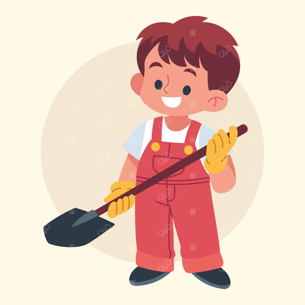 تصویرسازی باغبان کودکان جوان