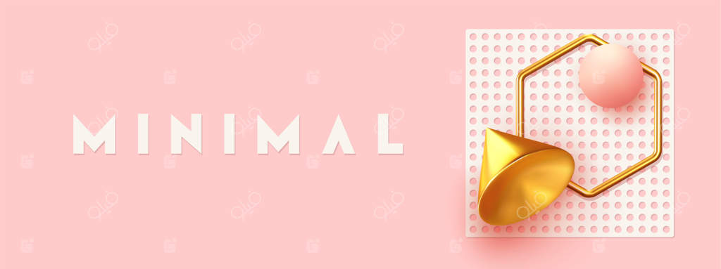 پس‌زمینه مینیمالیستی و خلاقانه: ترکیب‌بندی با اشیاء سه‌بعدی واقعی. پس‌زمینه شامل اشکال هندسی. بنر مدرن و پوستر وب. رنگ‌های ملایم صورتی و مرجانی. تصویرسازی وکتور.