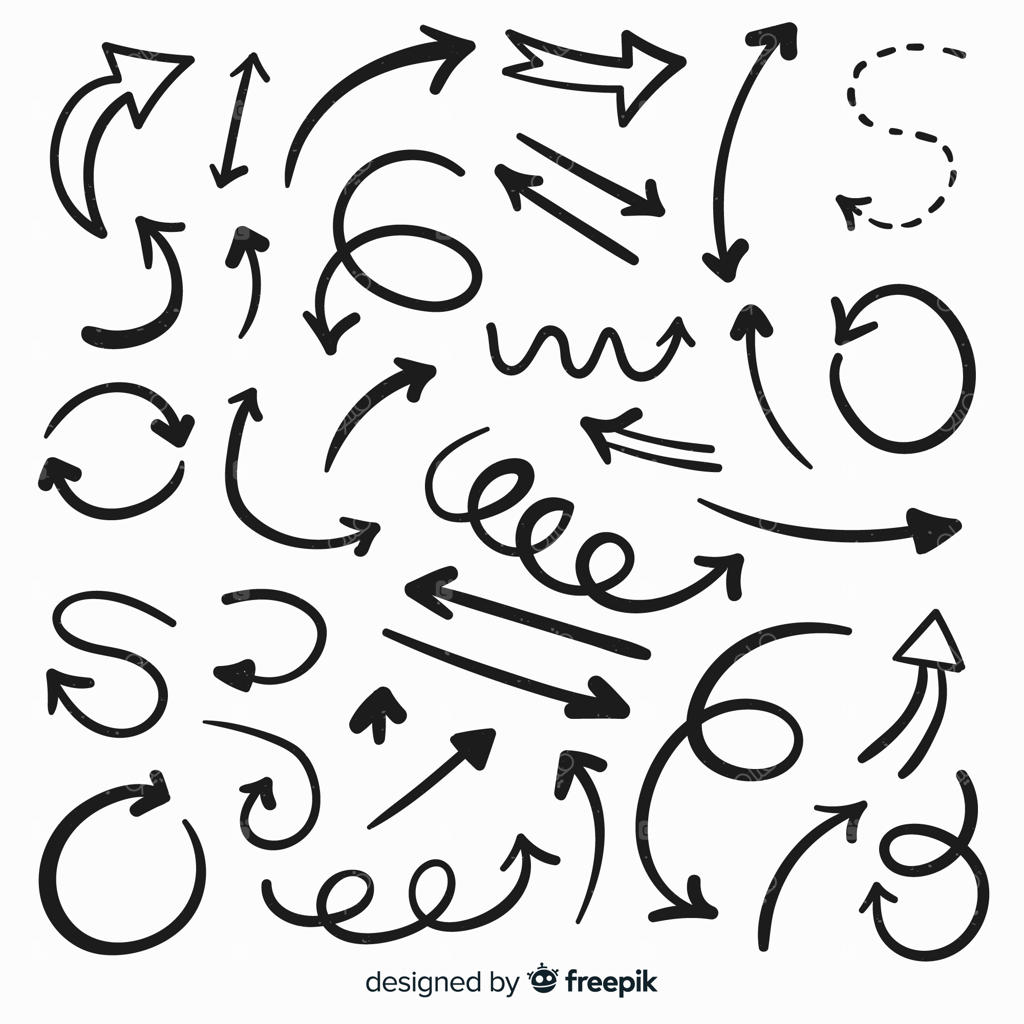 مجموعه فلش‌های تزیینی دست‌کشیده