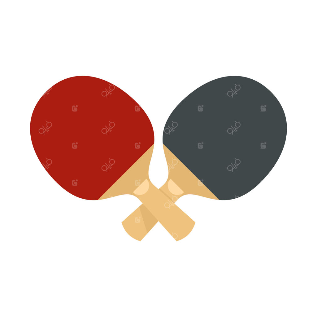 آیکون وکتور و تصویرسازی تخت راکت‌های پینگ پنگ ضربدری برای طراحی وب