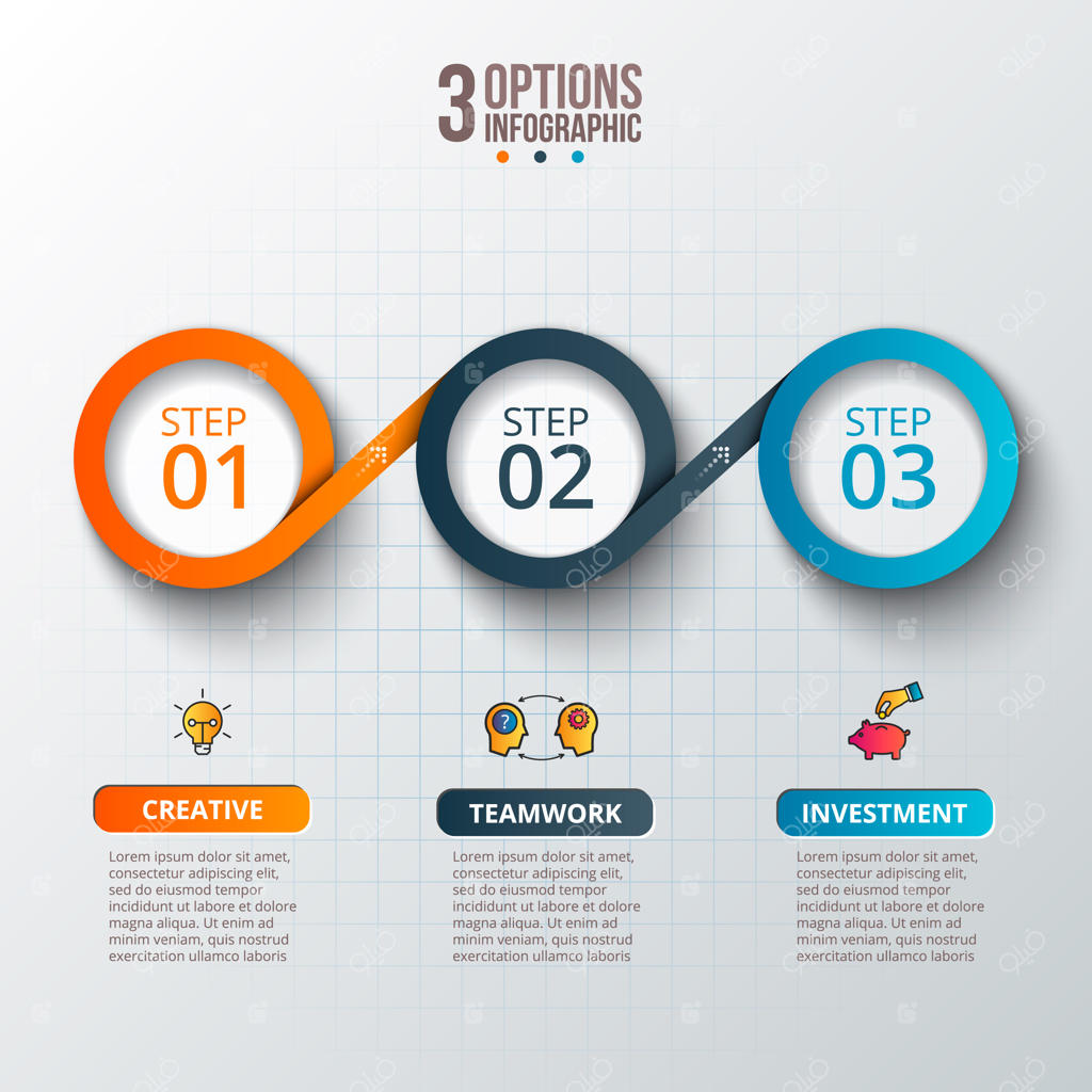 قالب گزینه‌های شماره‌ای اینفوگرافیک انتزاعی