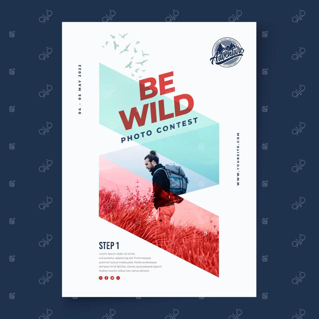 قالب پوستر عمودی طبیعت وحشی