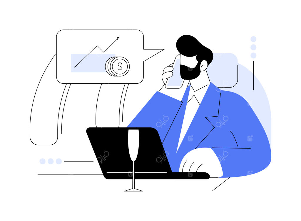 تصویرسازی وکتور مفهومی فضای کار شخصی در هواپیما