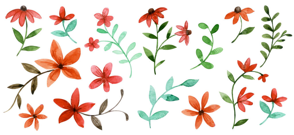 طرح‌های گل آبرنگی خیره‌کننده برای طراحی‌های خلاقانه وکتور حرفه‌ای