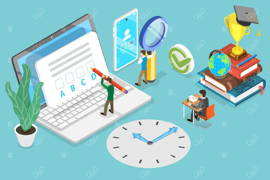 تصویرسازی سه‌بعدی ایزومتریک از آزمون آنلاین