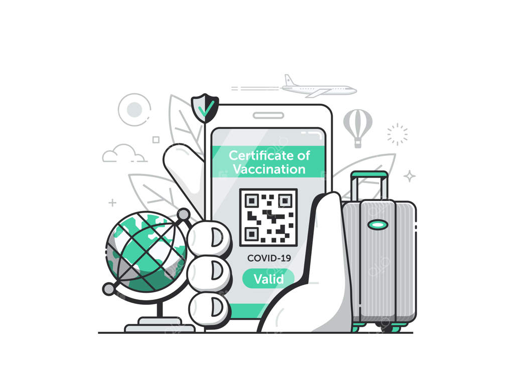 گذرنامه واکسیناسیون کرونا با گواهی ایمنی واکسن کووید-۱۹ به سبک طراحی خطی