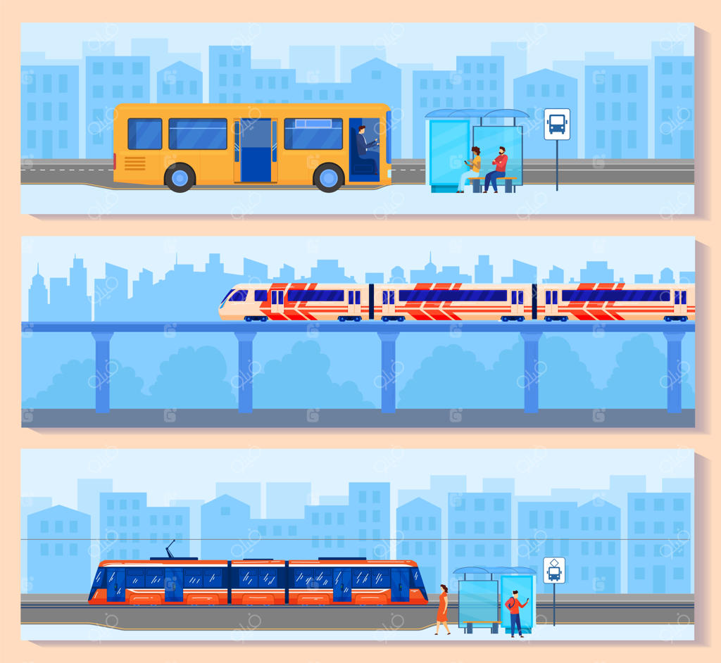مجموعه تصاویر حمل و نقل شهری.