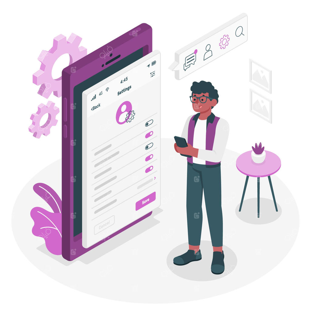 تصویرسازی مفهوم تنظیمات شخصی