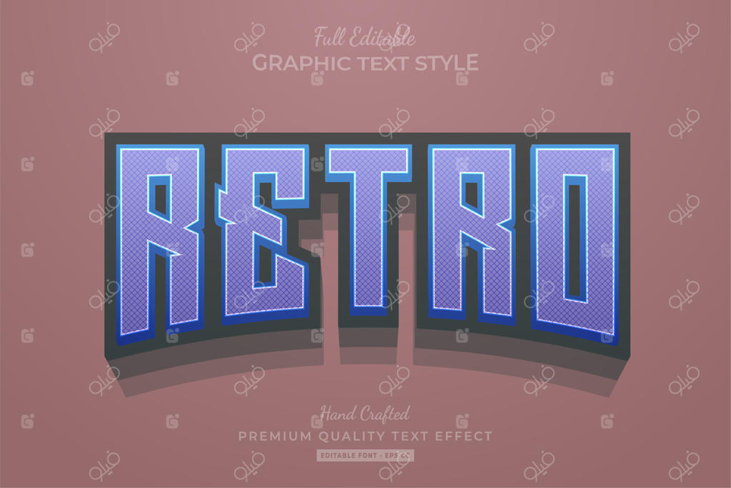 سبک فونت با افکت متنی قابل ویرایش و نوستالژیک