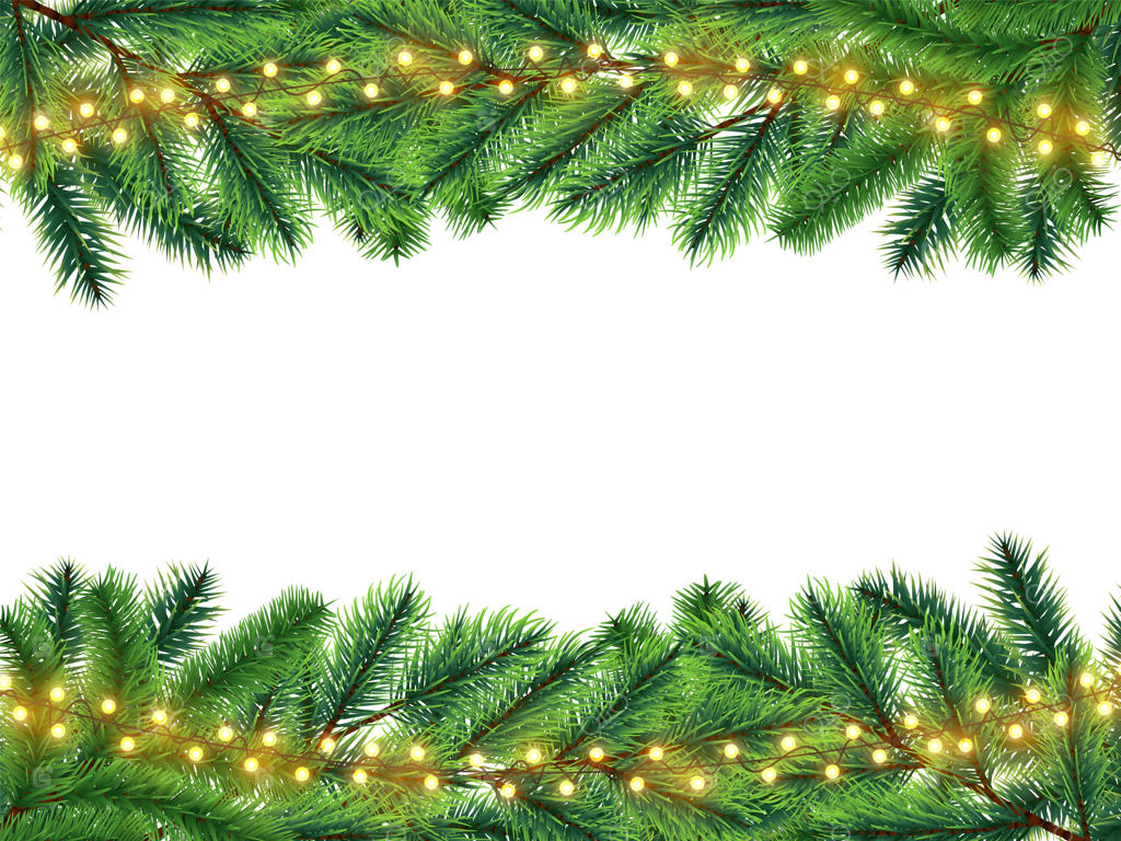 پس‌زمینه تعطیلات با شاخه‌های کاج واقعی و ریسه‌های نورانی