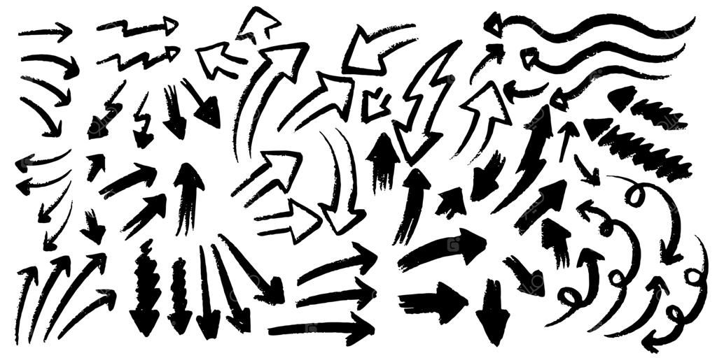 پیکان‌ها با اشکال و جهت‌های مختلف.