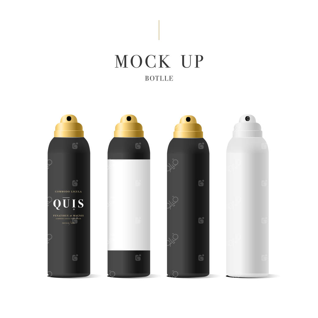 بطری سفید و واقع‌گرایانه برای لوازم آرایشی