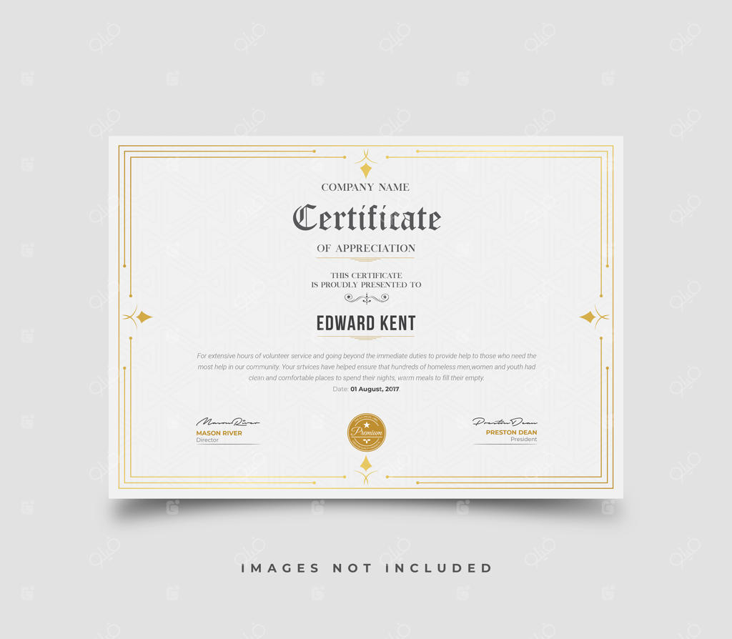 قالب گواهی‌نامه وکتور