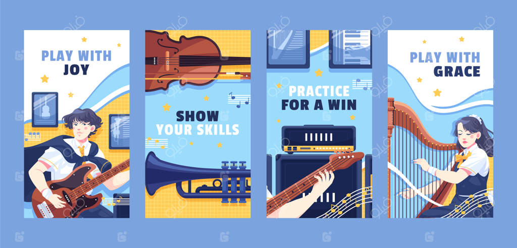 مجموعه استوری‌های اینستاگرام آموزش و مدرسه موسیقی