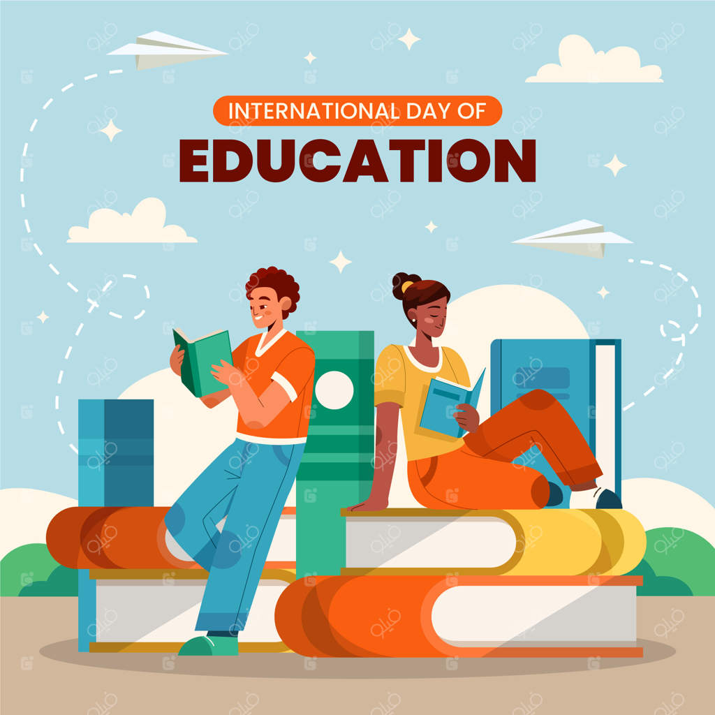 تصویرسازی مسطح برای روز جهانی آموزش