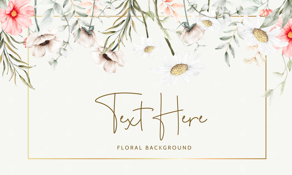 طراحی قالب پس‌زمینه گلدار آبرنگی زیبا و ظریف