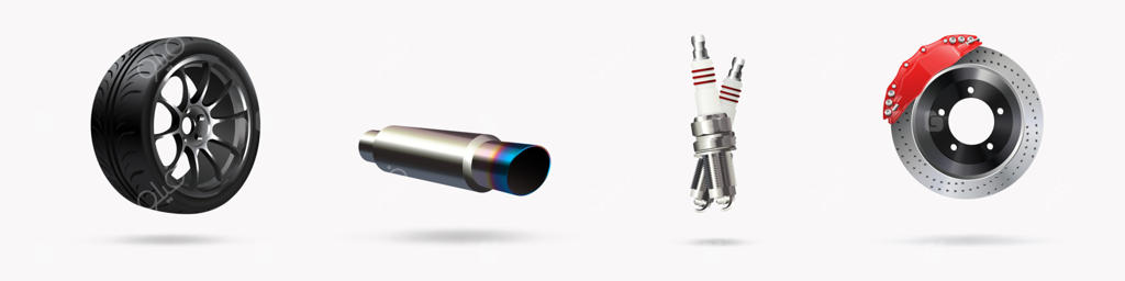 تصویرسازی وکتور، مجموعه آیکون‌های قطعات خودرو، سه‌بعدی و واقع‌گرایانه