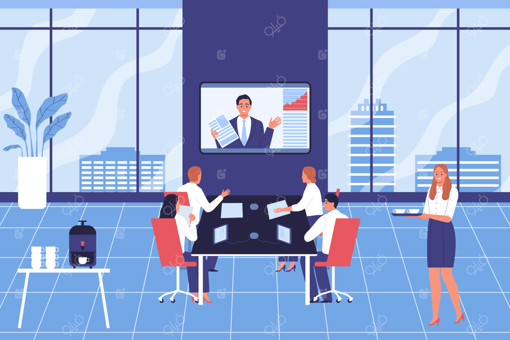 ترکیب‌بندی جلسه کاری آنلاین