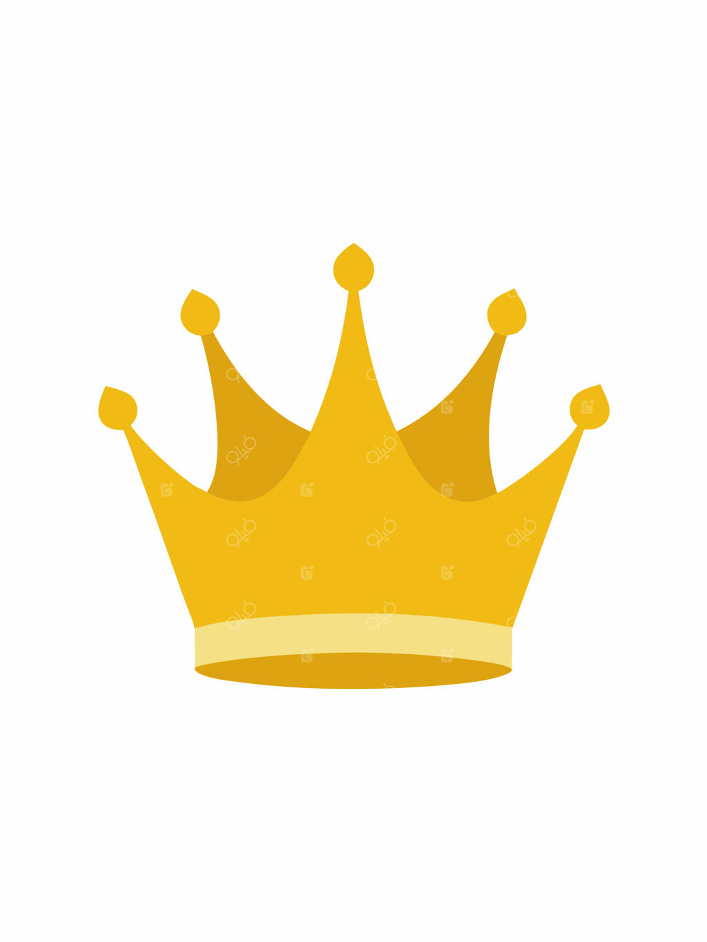 تاج طلایی وکتور واقع‌گرایانه بر روی پس‌زمینه سفید