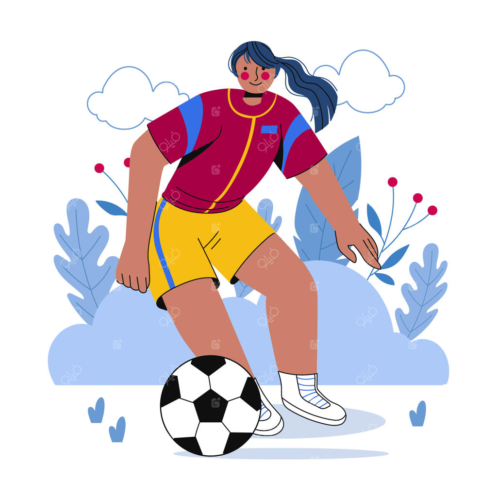 تصویرسازی دستی از فرد در حال ورزش