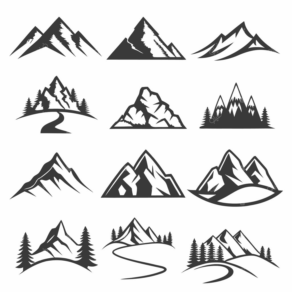 آیکون و لوگو با طرح کوه
