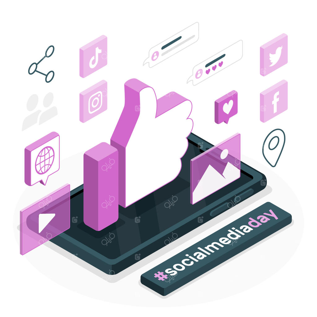 تصویرسازی مفهوم روز رسانه‌های اجتماعی