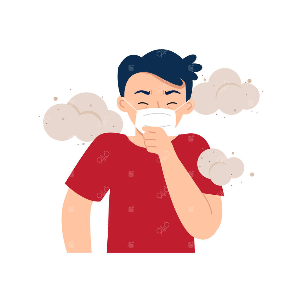 سرفه مرد به خاطر آلودگی هوا