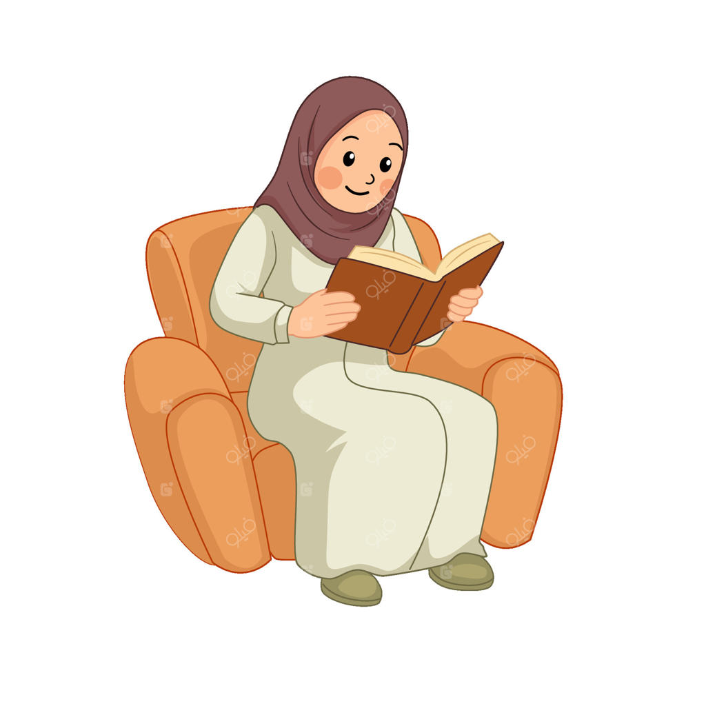 تصویر مادری که روی مبل نشسته و کتاب می‌خواند