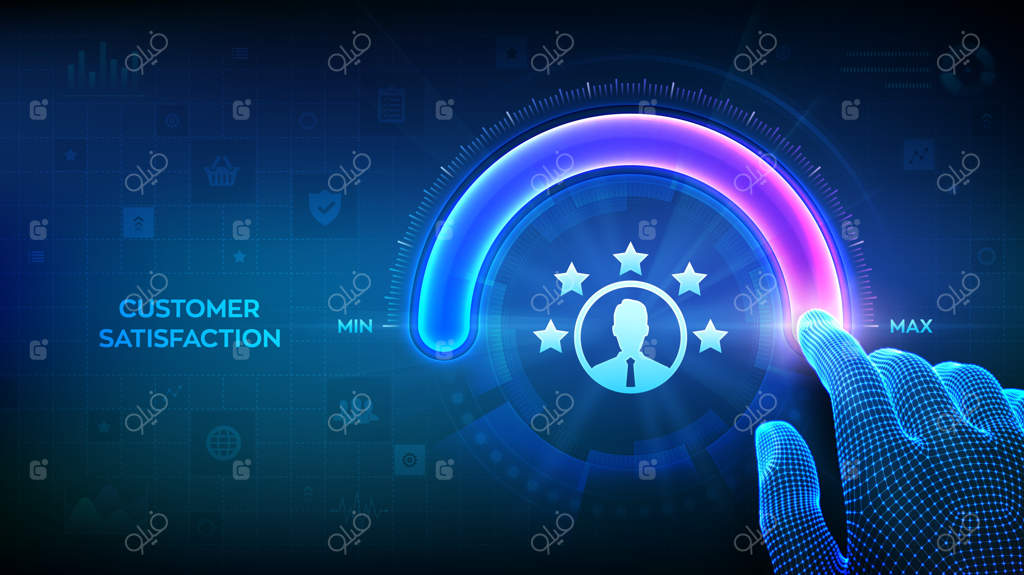 رضایت مشتری: نظرسنجی مشتریان و تحلیل بازخوردها - دستی در حال بالا بردن نوار پیشرفت دایره‌ای