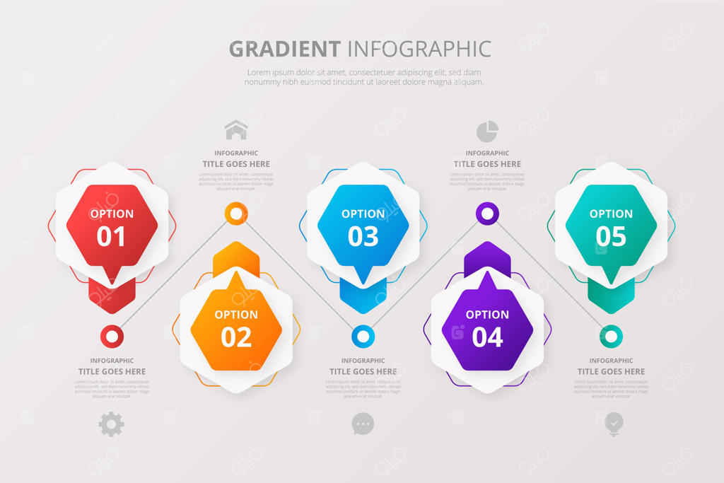 اینفوگرافی گرادیان با جزئیات متنوع
