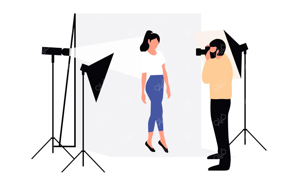 عکاسی حرفه‌ای از مدل‌های زن و مرد در حال ژست گرفتن