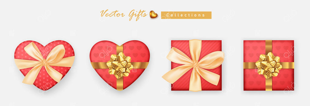 نمای بالا از هدایای کادو پیچ شده واقعی