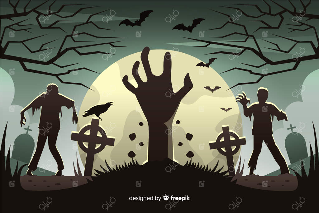 پس‌زمینه هجوم زامبی‌ها با طراحی تخت