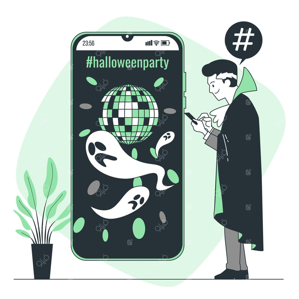 تصویری از هشتگ‌های هالووینی