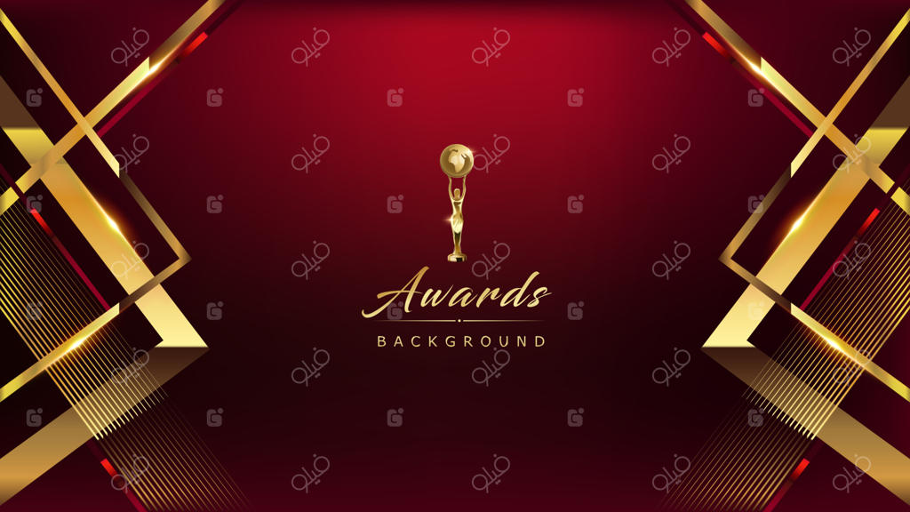 پس‌زمینه گرافیکی جوایز قرمز مرجانی طلایی با خطوط و گوشه قاب. قالب مدرن و براق نوارهای شیک، لوکس و برتر برای طراحی انتزاعی، بنر، گواهی‌نامه و اشکال دینامیک شرکتی.