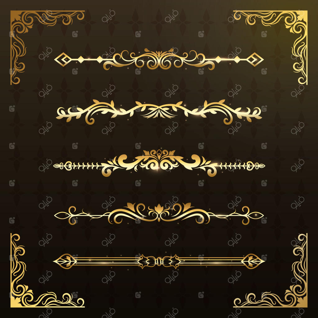 مجموعه تزئینات کلاسیک با رنگ‌بندی تدریجی