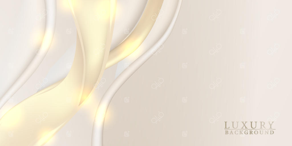 پس‌زمینه پارچه ساتن طلایی مجلل با موج‌های نرم و روان