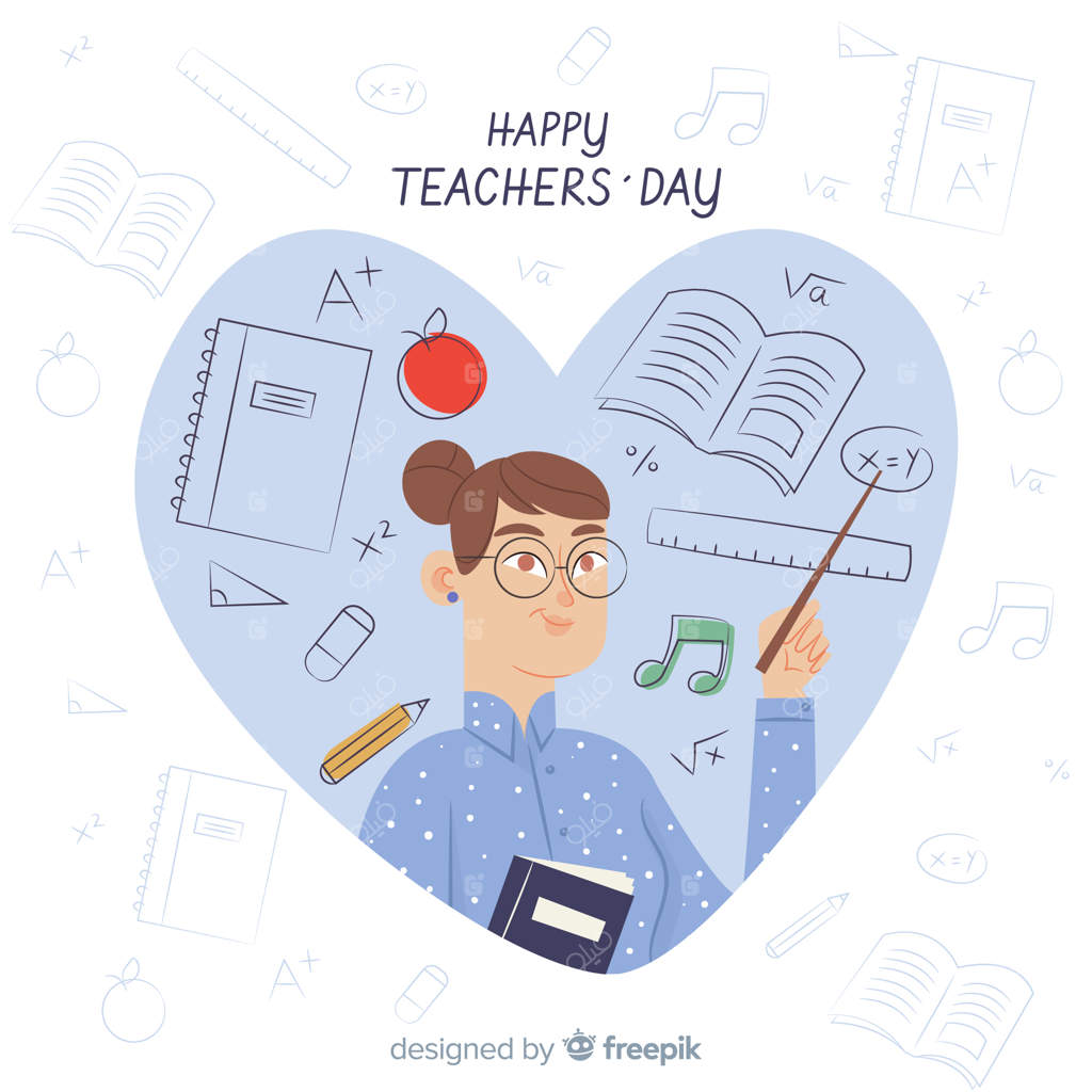 طراحی فلت پس‌زمینه روز جهانی معلم