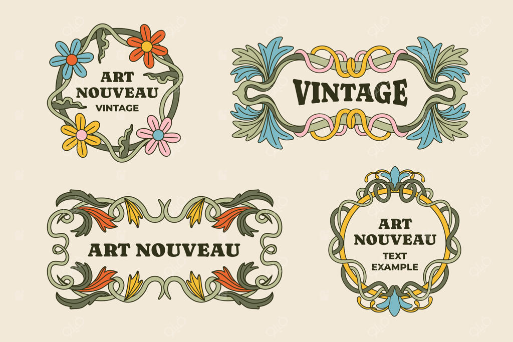طراحی برچسب‌های آرت نوو